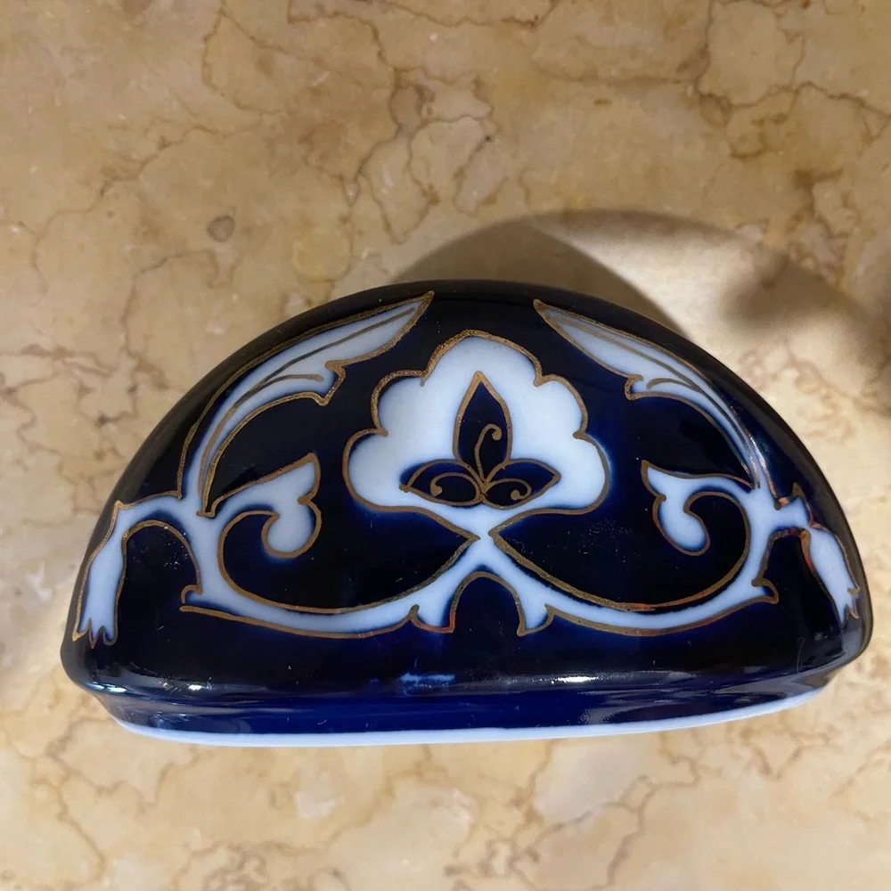 Ceramic Napkin holder handmade painting new